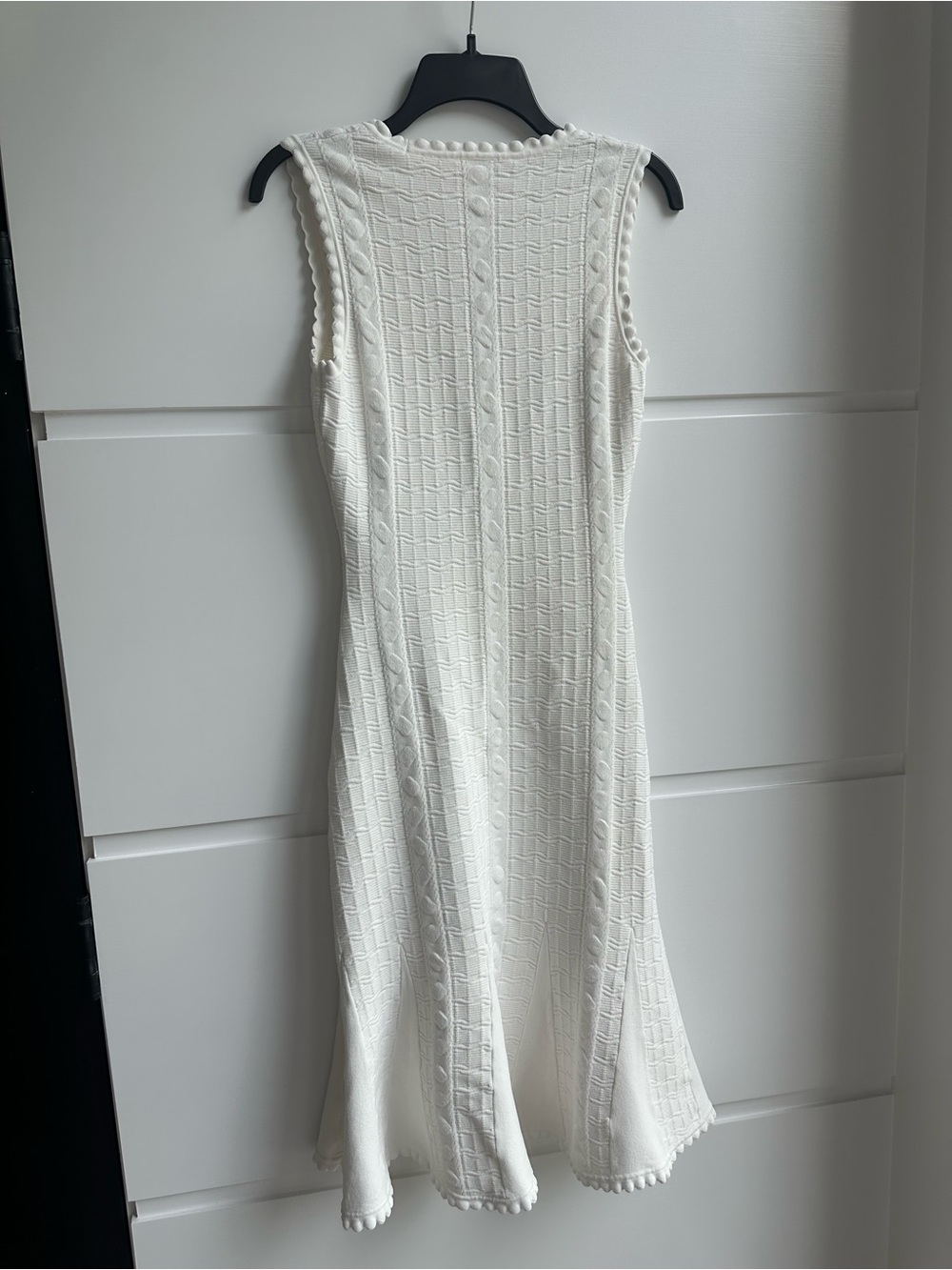 Diane Von Furstenberg Cream Textured Sleeveless Midi Dress - Picture 3 of 6